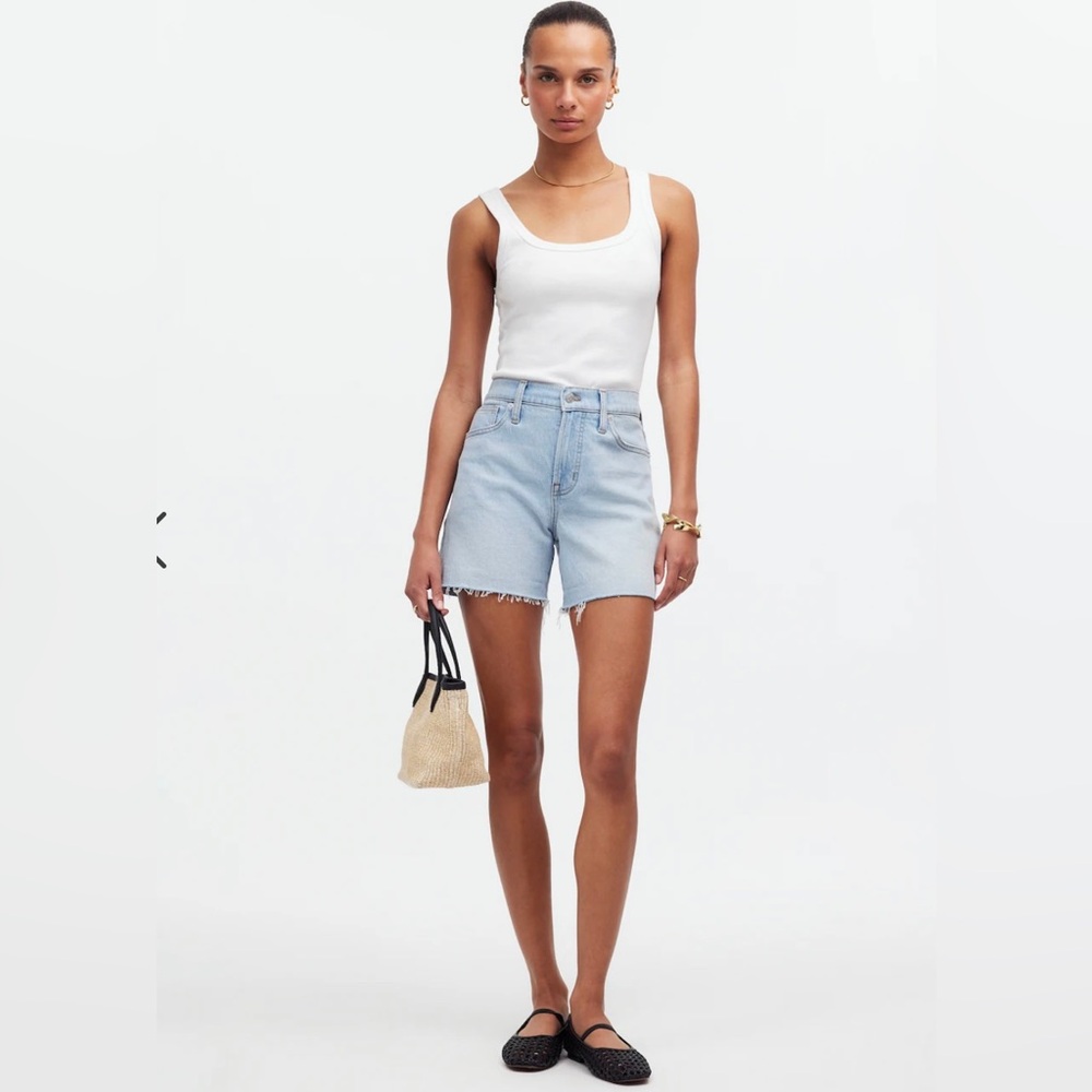 Madewell high rise denim mid length short- 27